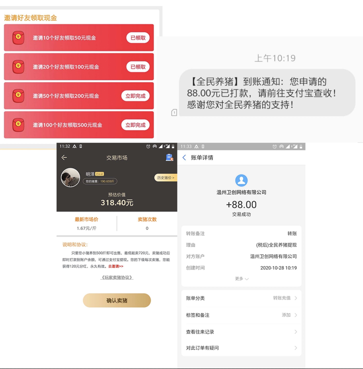 全民养猪0撸几百大毛