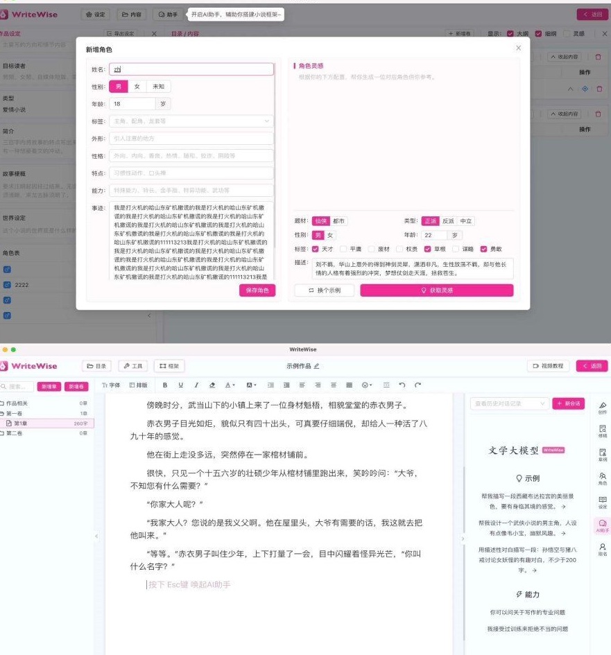 WriteWise最强小说Ai自动写作工具